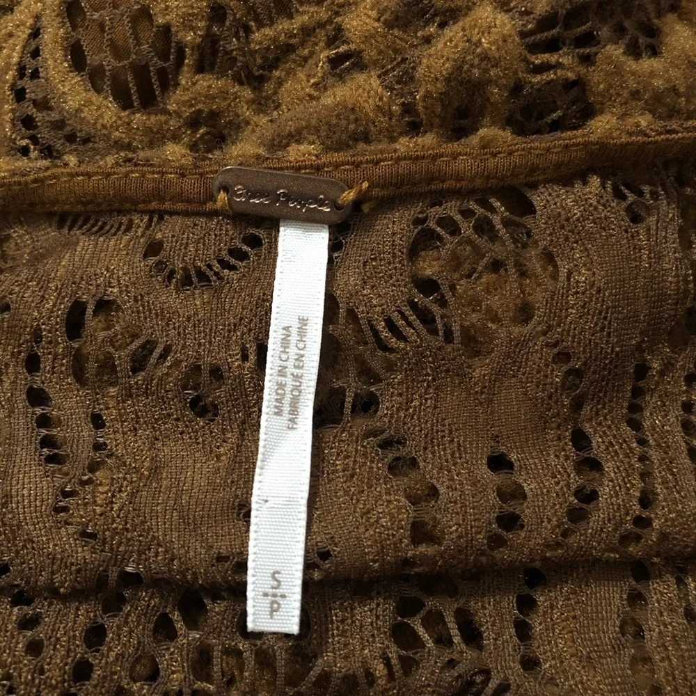 FREE PEOPLE Puff Sleeve Lace Dress Size S
